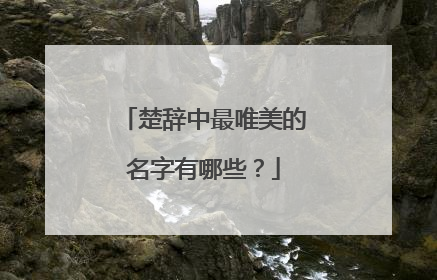 楚辞中最唯美的名字有哪些？
