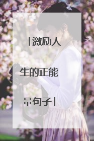 激励人生的正能量句子