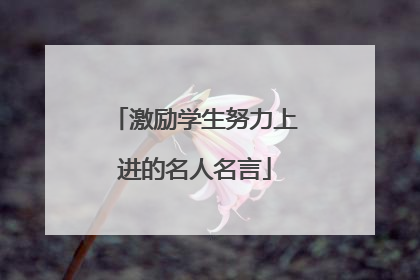 激励学生努力上进的名人名言