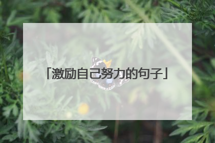 激励自己努力的句子
