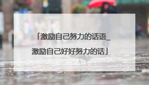 激励自己努力的话语_激励自己好好努力的话