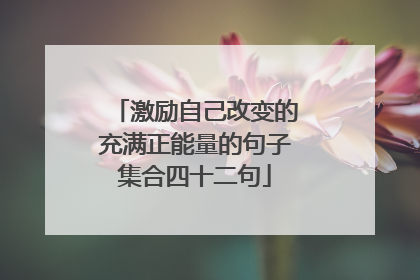 激励自己改变的充满正能量的句子集合四十二句