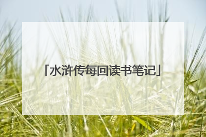 水浒传每回读书笔记
