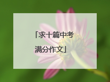 求十篇中考满分作文