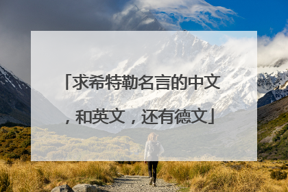 求希特勒名言的中文，和英文，还有德文