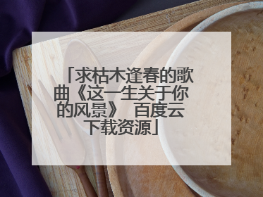 求枯木逢春的歌曲《这一生关于你的风景》 百度云下载资源