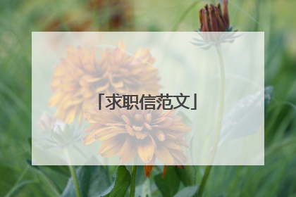 求职信范文
