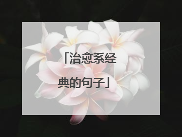 治愈系经典的句子