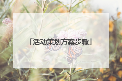活动策划方案步骤