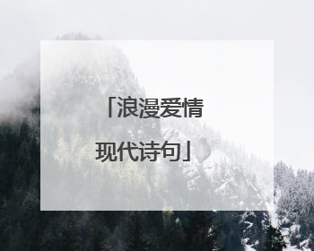 浪漫爱情现代诗句