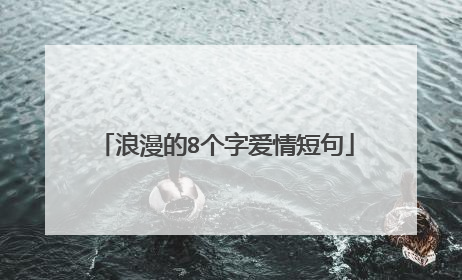 浪漫的8个字爱情短句
