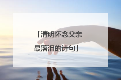 清明怀念父亲最落泪的诗句