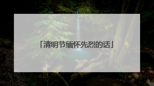 清明节缅怀先烈的话