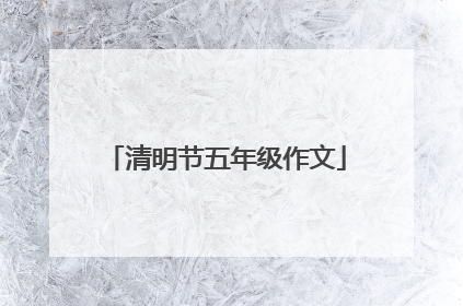清明节五年级作文