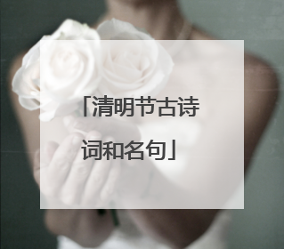 清明节古诗词和名句