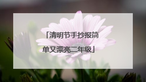 清明节手抄报简单又漂亮二年级
