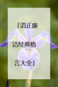 清正廉洁经典格言大全