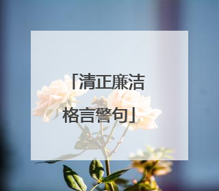清正廉洁格言警句