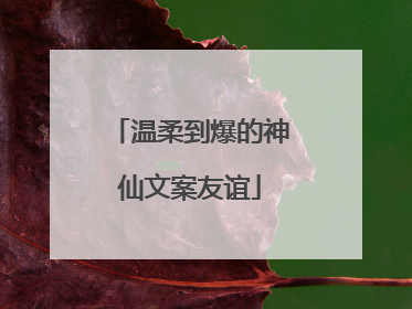 温柔到爆的神仙文案友谊