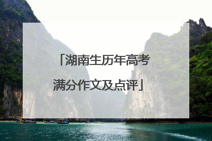 湖南生历年高考满分作文及点评