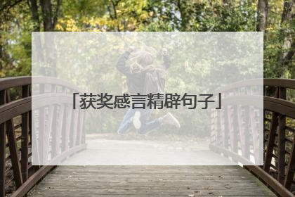 获奖感言精辟句子