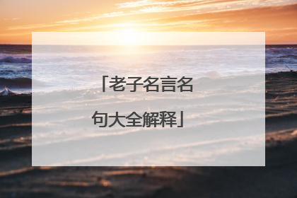 老子名言名句大全解释