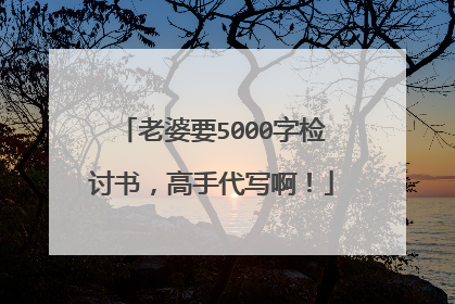 老婆要5000字检讨书，高手代写啊！