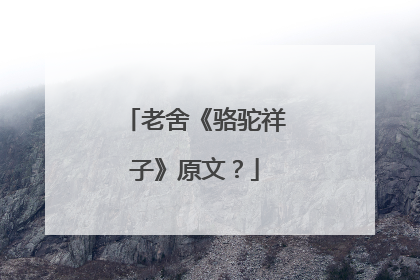 老舍《骆驼祥子》原文？