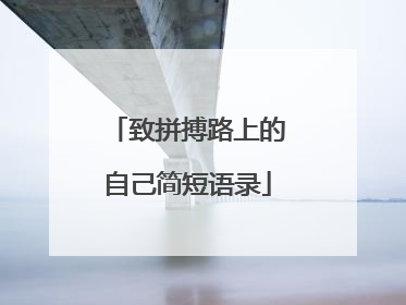 致拼搏路上的自己简短语录