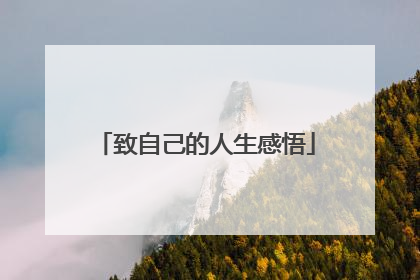 致自己的人生感悟
