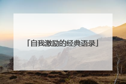 自我激励的经典语录
