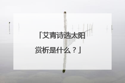 艾青诗选太阳赏析是什么？