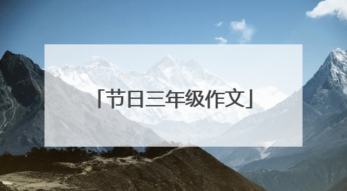 节日三年级作文