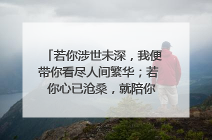 若你涉世未深，我便带你看尽人间繁华；若 你心已沧桑，就陪你坐旋转木马。 求这话意思。不要抄袭的