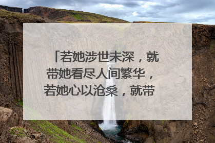 若她涉世未深，就带她看尽人间繁华，若她心以沧桑，就带她坐旋转木马。这句话什么意思？