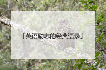 英语励志的经典语录