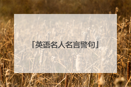 英语名人名言警句