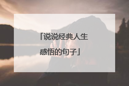 说说经典人生感悟的句子