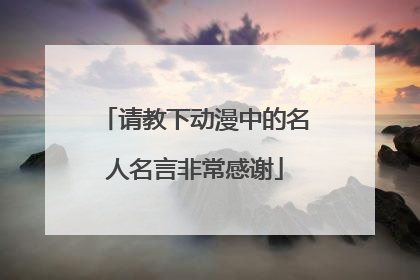 请教下动漫中的名人名言非常感谢