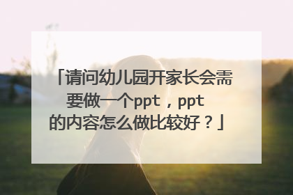 请问幼儿园开家长会需要做一个ppt，ppt的内容怎么做比较好？