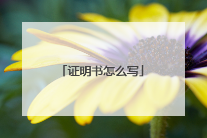 证明书怎么写