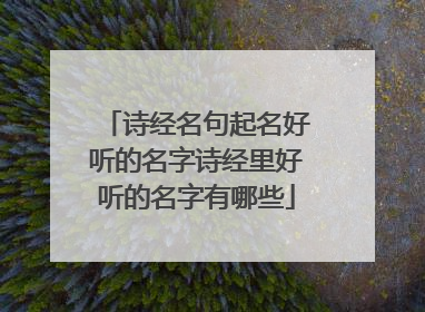 诗经名句起名好听的名字诗经里好听的名字有哪些