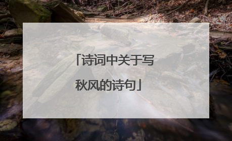 诗词中关于写秋风的诗句