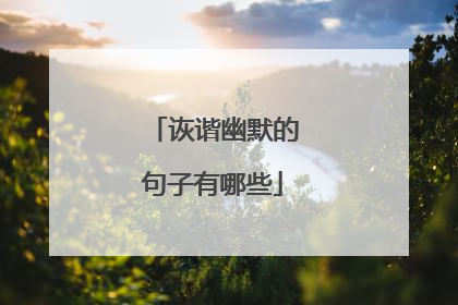 诙谐幽默的句子有哪些