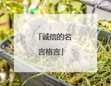 诚信的名言格言