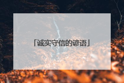 诚实守信的谚语