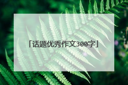 话题优秀作文300字