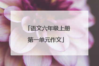 语文六年级上册第一单元作文