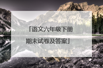 语文六年级下册期末试卷及答案