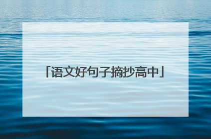 语文好句子摘抄高中